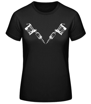 Machine à tatouer Tatouage Blanc - T-shirt femme B&C - Noir - Devant
