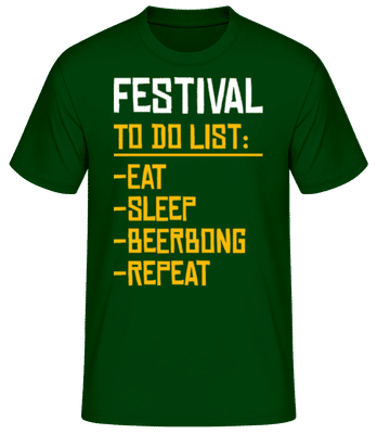 Festival To Do List - Pánske basic tričko - Bottle green - Predné