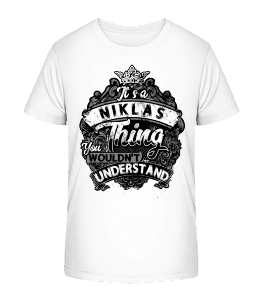 Aperçu: It's A Niklas Thing - T-shirt bio Enfant Stanley Stella 2.0 - Blanc - Devant