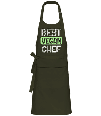Best Vegan Chef - Profesionálna zástera - Olivová - Predné