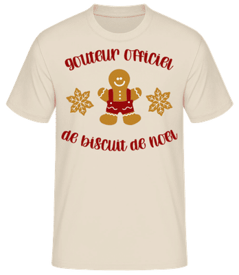Goûteur Officie De Biscuit De Noël - T-shirt standard Homme - Crème - Devant