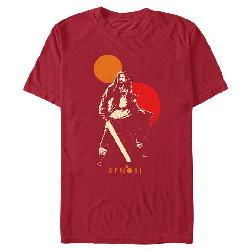 Vista previa: Star Wars - Obi-Wan Kenobi - Obi-Wan Kenobi Double Suns Hero - Hombres Camiseta - Rojo cereza - delante