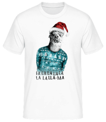 Lama De Noël - T-shirt standard Homme - Blanc - Devant