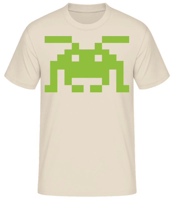 Preview: Pixel Monster - Men's Basic T-Shirt - Cream - Front