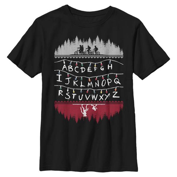 Preview: Netflix - Stranger Things - Skupina Alphabet Lights - Kids T-Shirt - Black - Front