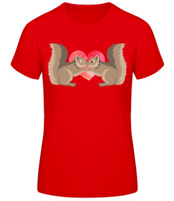 Squirrel Love - Women's Basic T-Shirt - Red - Front