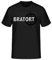 Bratort Outline - Männer Basic T-Shirt - Schwarz - Vorne