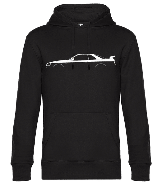 Aperçu: 'Nissan Skyline GT-R (R34)' Silhouette - Sweat à capuche premium Unisexe - Noir - Devant