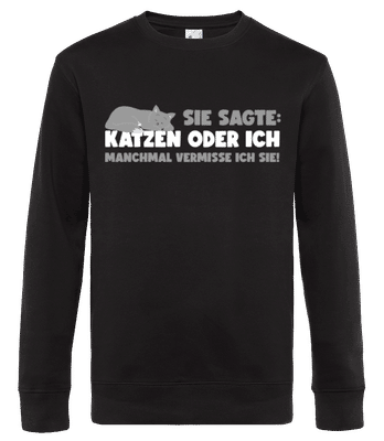 Katze Oder Ich Vermisse Sie - Männer Standard Pullover - Schwarz - Vorne