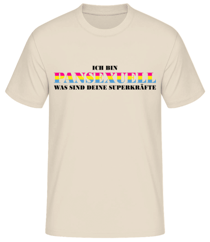 Vorschau: LGBTQ Pansexuell - Männer Basic T-Shirt - Creme - Vorne