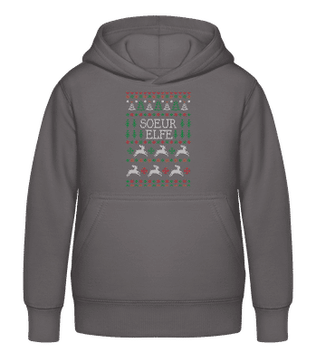 Soeur Elfe - Sweat à capuche Enfant - Anthracite - Devant