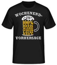 Wochenend Vorhersage - Männer Basic T-Shirt - Schwarz - Vorne