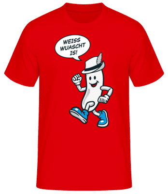 Weißwurst Weiss Wuascht Is - Männer Basic T-Shirt - Rot - Vorne