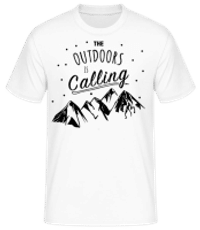The Outdoors Is Calling - Men's B&C T-Shirt - White - Front