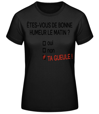 En Télétravail - T-shirt standard Femme - Noir - Devant