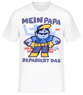 Mein Papa Repariert Das - Männer Basic T-Shirt - Weiß - Vorne