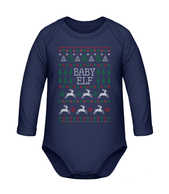 Baby Elf - Dĕtské bio body s dlouhým rukávem - Namořnická modrá - Napřed