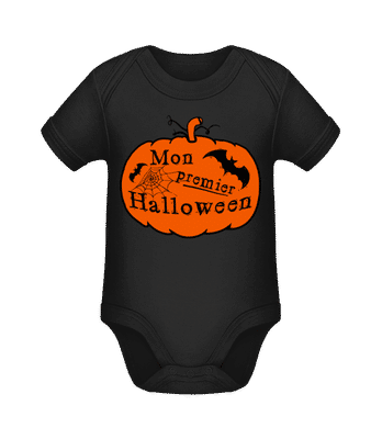Mon Premier Halloween - Body manches courtes bio - Noir - Devant