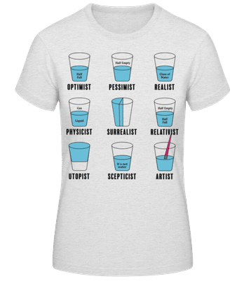 Optimist Pessimist - Women's Basic T-Shirt - Heather grey - Front