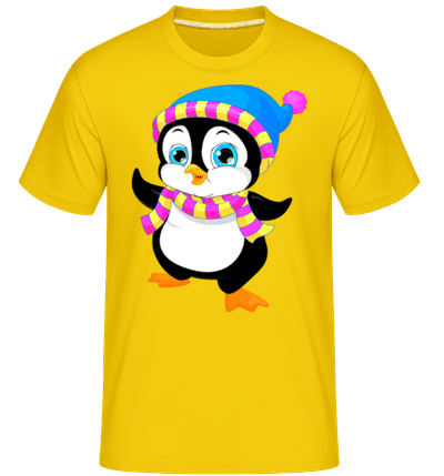 Penguin With Scarf -  Shirtinator Men's T-Shirt - Golden yellow - Front