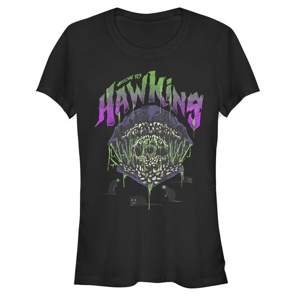 Preview: Netflix - Stranger Things - Demogorgon Welcome To Hawkins - Women's T-Shirt - Black - Front