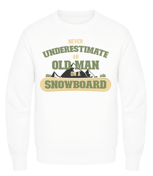 Aperçu: Never Underestimate An Old Man - Sweatshirt Homme - Blanc - Devant