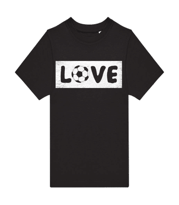 Love Fussball - Kinder T-Shirt B&C - Schwarz - Vorne