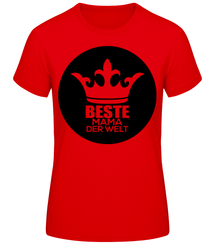 Vorschau: Beste Mama Der Krone Schwarz - Frauen Basic T-Shirt - Rot - Vorne