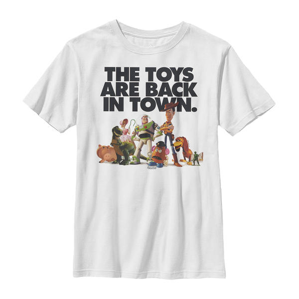 Aperçu: Pixar - Toy Story - Photo de groupe In Town - Enfant T-shirt - Blanc - Devant