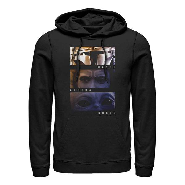 Aperçu: Star Wars - The Mandalorian - Skupina Character Eyes - Unisex Sweat à capuche - Noir - Devant