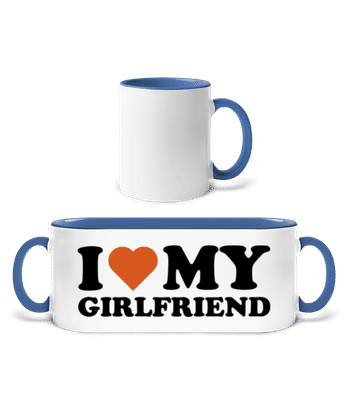 I Love My Girlfriend - Two-toned Mug - White / Blue - Front