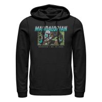 Star Wars - The Mandalorian - Mando & Child Macaroon Chase - Unisex Hoodie - Black - Front