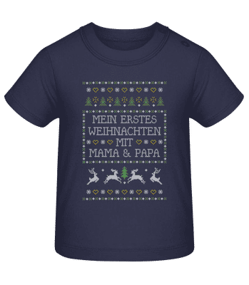 Mein Erstes Weihnachten  - Baby T-Shirt - Marine - Vorne