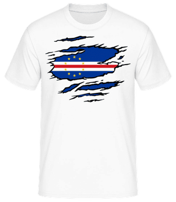 Ripped Flag Cape Verde - Men's B&C T-Shirt - White - Front