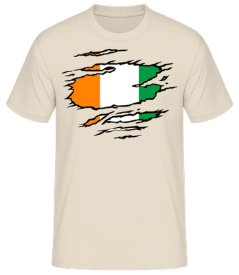 Ripped Flag Ivory Coast - Men's B&C T-Shirt - Cream - Front
