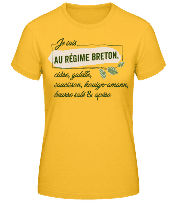 Je Suis Au Régime Breton - T-shirt standard Femme - Jaune doré - Devant
