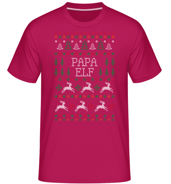 Aperçu: Papa Elf -  T-Shirt Shirtinator homme - Magenta - Devant