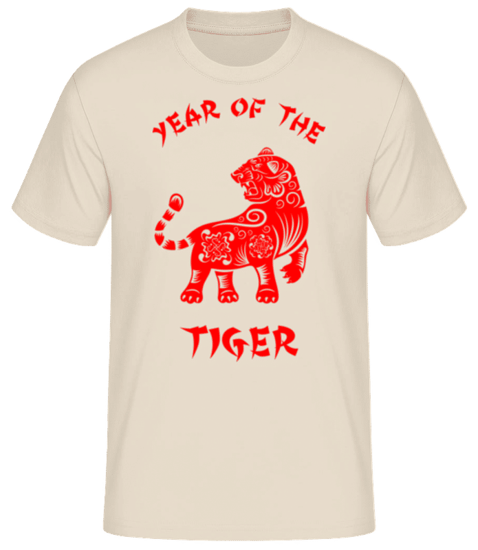 Preview: Chinese Zodiac Year Of The Tiger - Men's Basic T-Shirt - Cream - Front
