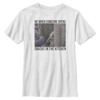 Star Wars - The Mandalorian - The Child Hears Snacks - Kids T-Shirt - White - Front