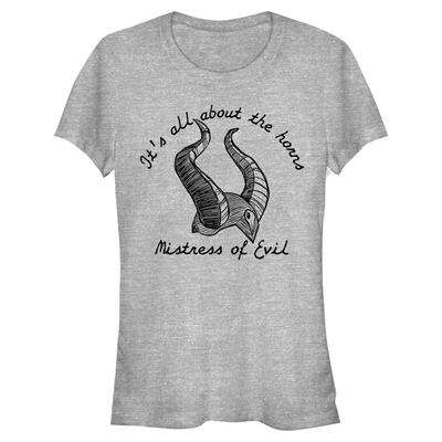 Disney - Maléfique Le Pouvoir du Mal - Symbol Horns Stamp - Femme T-shirt - Gris chiné - Devant