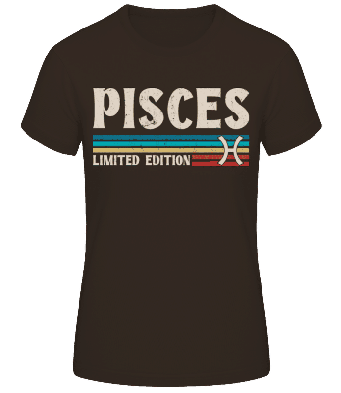 Vorschau: Sternzeichen Pisces Limited - Frauen Basic T-Shirt - Braun - Vorne