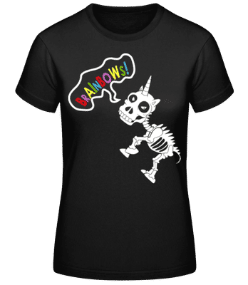 Dead Unicorn Rainbows - Women's Basic T-Shirt - Black - Front