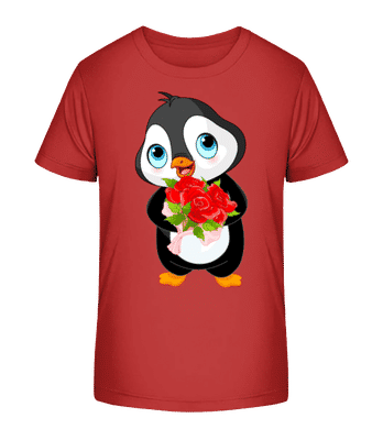 Cute Love Penguin - T-shirt bio Enfant Stanley Stella 2.0 - Rouge - Devant
