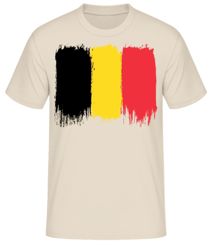 Náhľad: Belgická Vlajka - Pánske basic tričko - Krémová - Predné