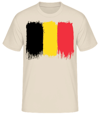 Belgická Vlajka - Pánske basic tričko - Krémová - Predné
