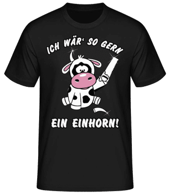 Ich Wär So Gern Ein Einhorn - Männer Basic T-Shirt - Schwarz - Vorne
