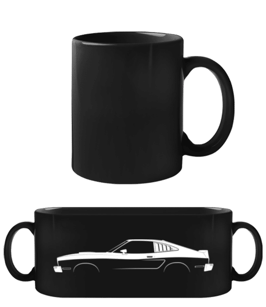 Aperçu: 'Ford Mustang II Cobra 1977' Silhouette - Tasse Noire - Noir - Devant