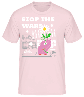 Stop War - Camiseta básica para hombre - Rosa - delante