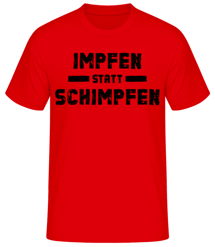 Vorschau: Impfen Statt Schimpfen - Männer Basic T-Shirt - Rot - Vorne