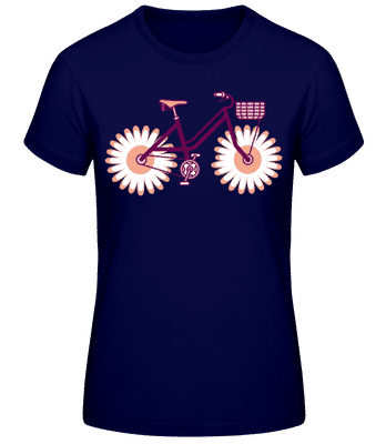 Fahrrad - Frauen Basic T-Shirt - Marine - Vorne